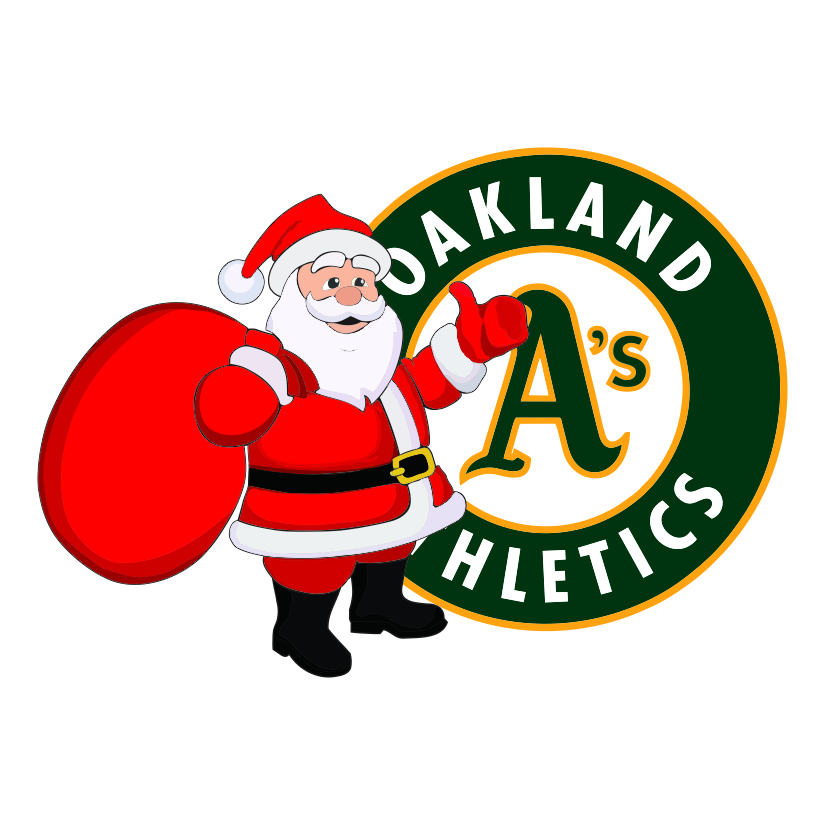 Oakland Athletics Santa Claus Logo iron on paper